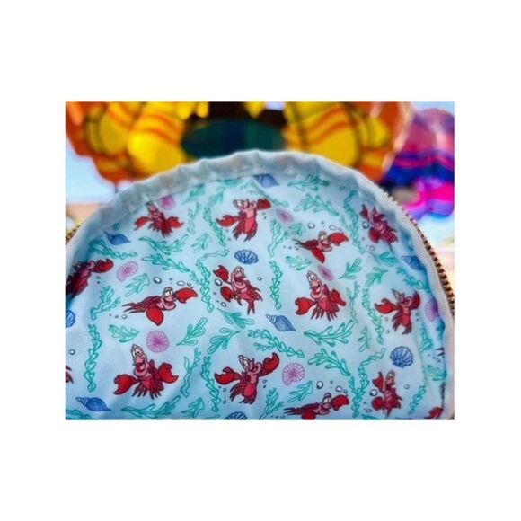 Loungefly Disney The Little Mermaid Sebastian Mini Backpack Glow in the Dark NWT